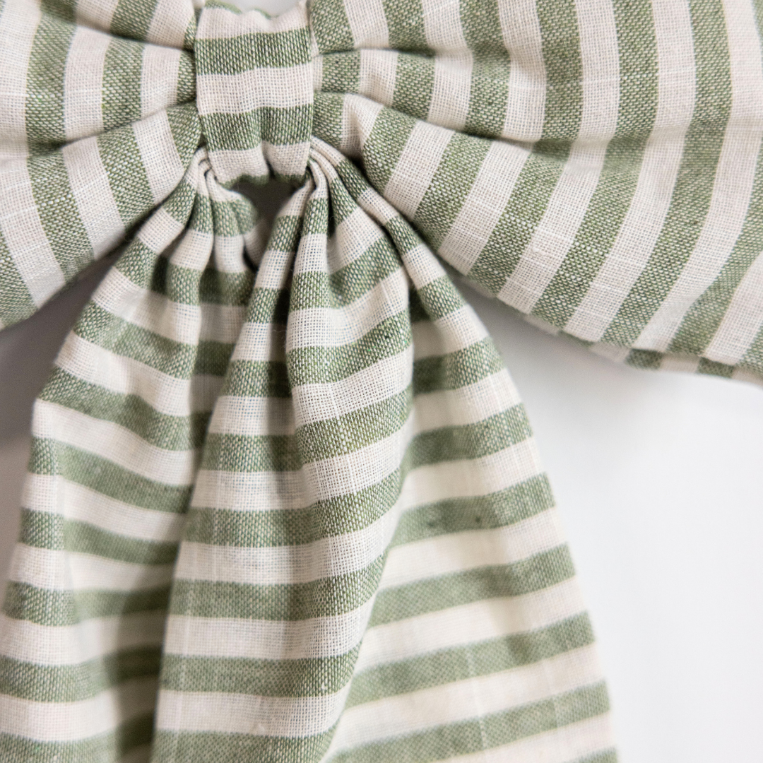 Striped Light Green Bow Garland - Luxe B Co