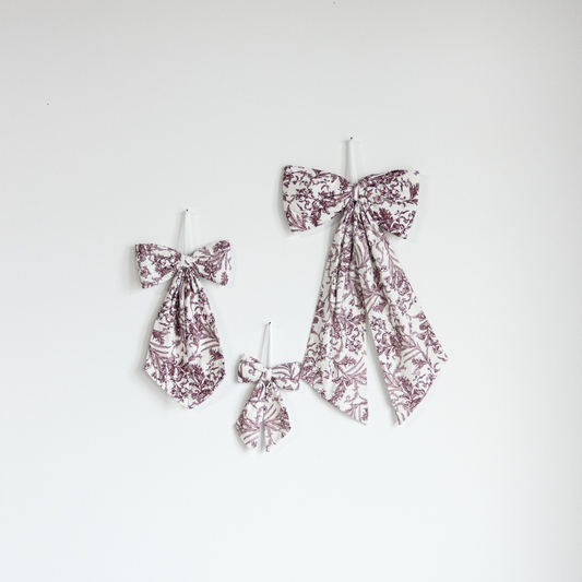 Star Toile Baby Burgundy Bows - Luxe B Co
