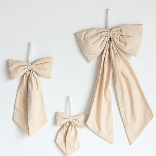 Sand Linen Fabric Bows - Luxe B Co