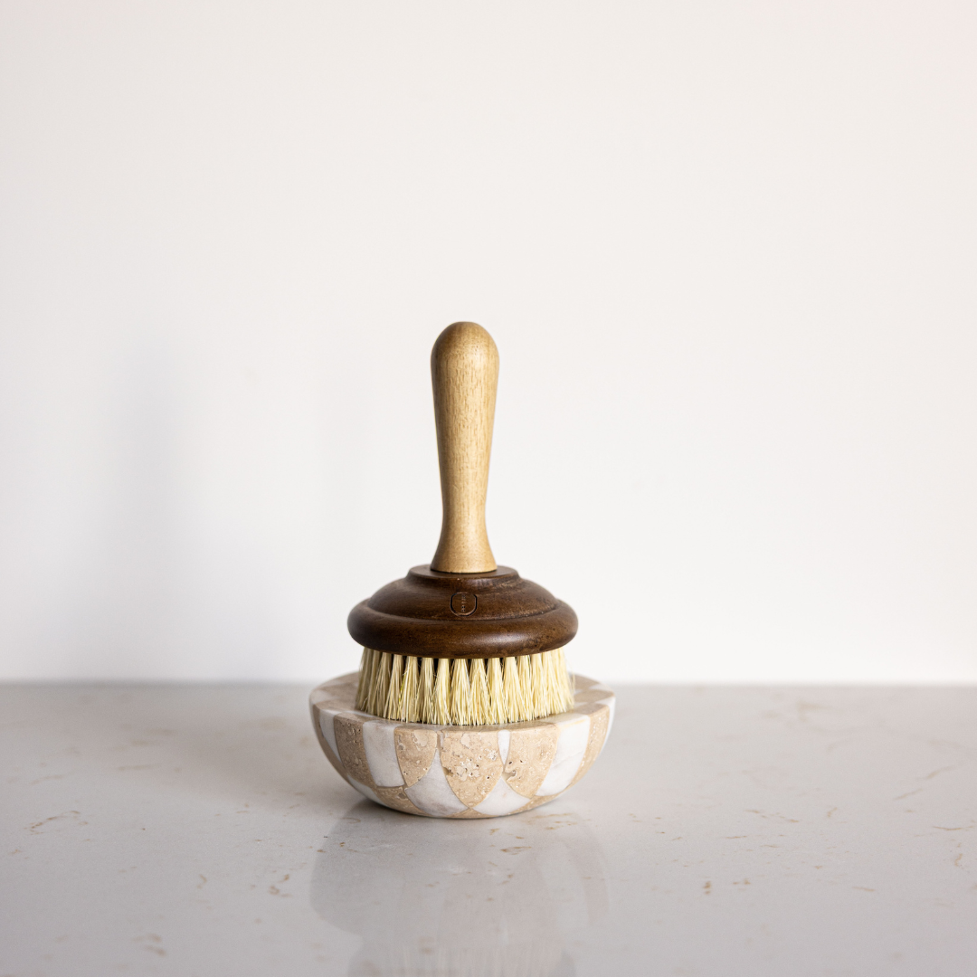 Checkered Travertine & Marble Soap Dish - Luxe B Co