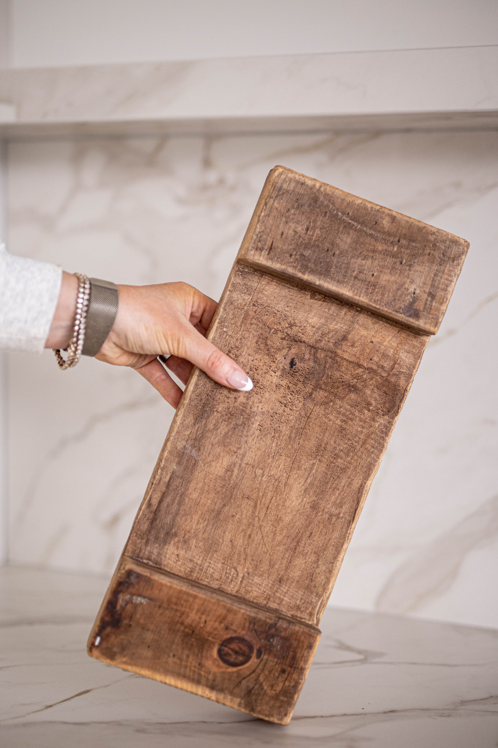 Trivet Riser Reclaimed Elm Wood Natural | By Luxe B Co.