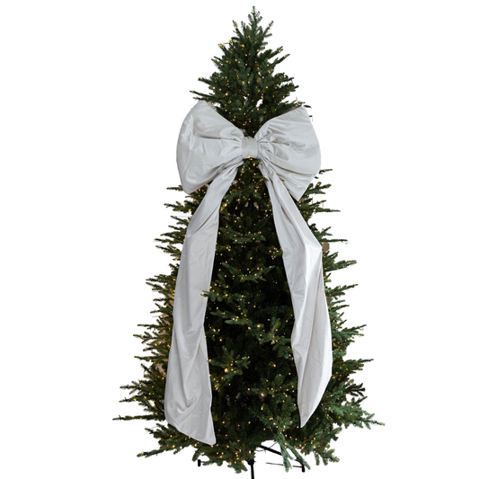 Oversized Cream Velvet Bow