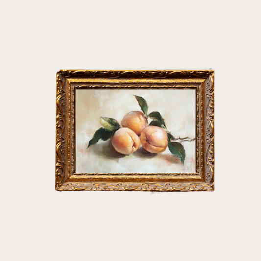Watercolor Peach | French Brass Gold Mould Framed Art - Luxe B Co