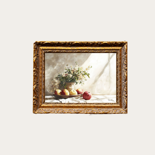 Spring Apple | French Brass Gold Mould Framed Art - Luxe B Co