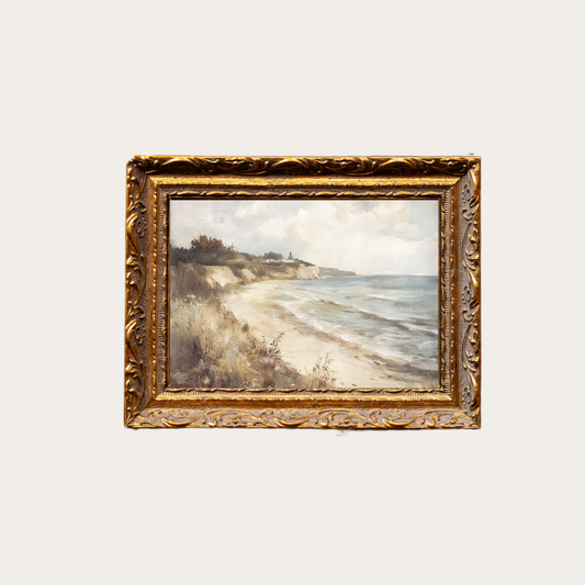 Vintage Coastline | French Brass Gold Mould Framed Art - Luxe B Co