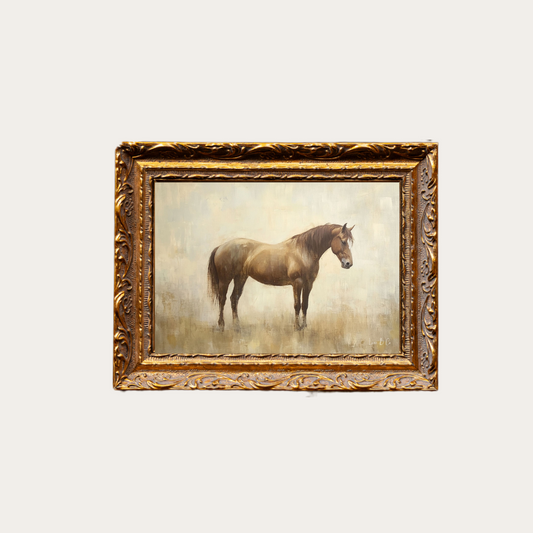Le Cheval | French Brass Gold Mould Framed Art - Luxe B Co