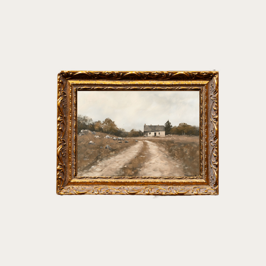 Vintage Farm House | French Brass Gold Mould Framed Art - Luxe B Co