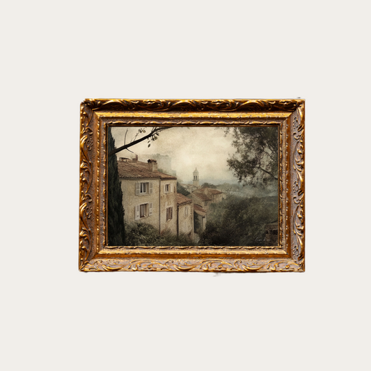 Vintage European Town | French Brass Gold Mould Framed Art - Luxe B Co