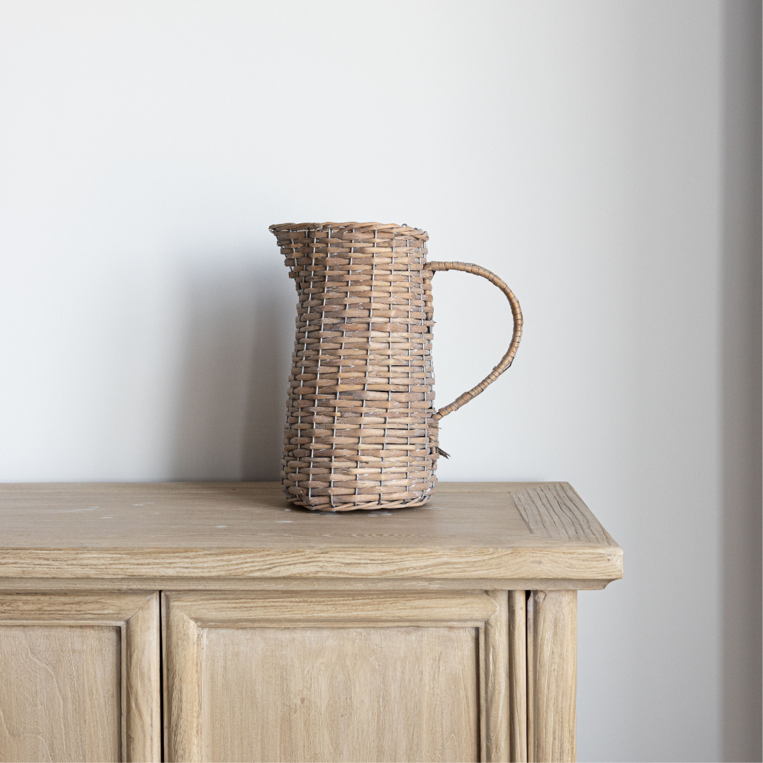 Wicker Pitcher Vase - Luxe B Co