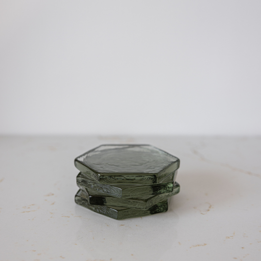 Hexagon Glass Coasters - Luxe B Co