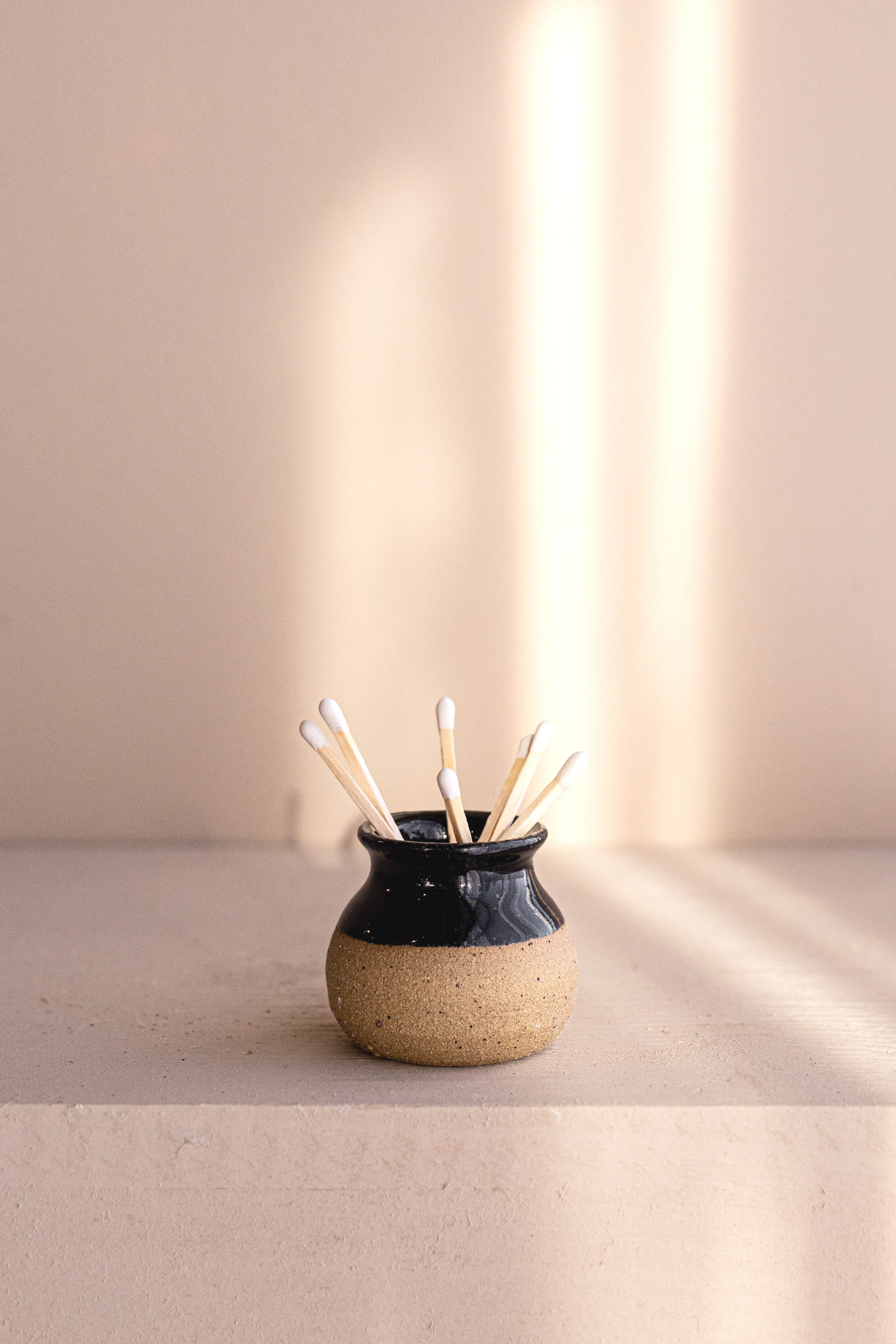 Match Striker - Handmade Two Toned Strike Mini Pottery Black - Luxe B Co