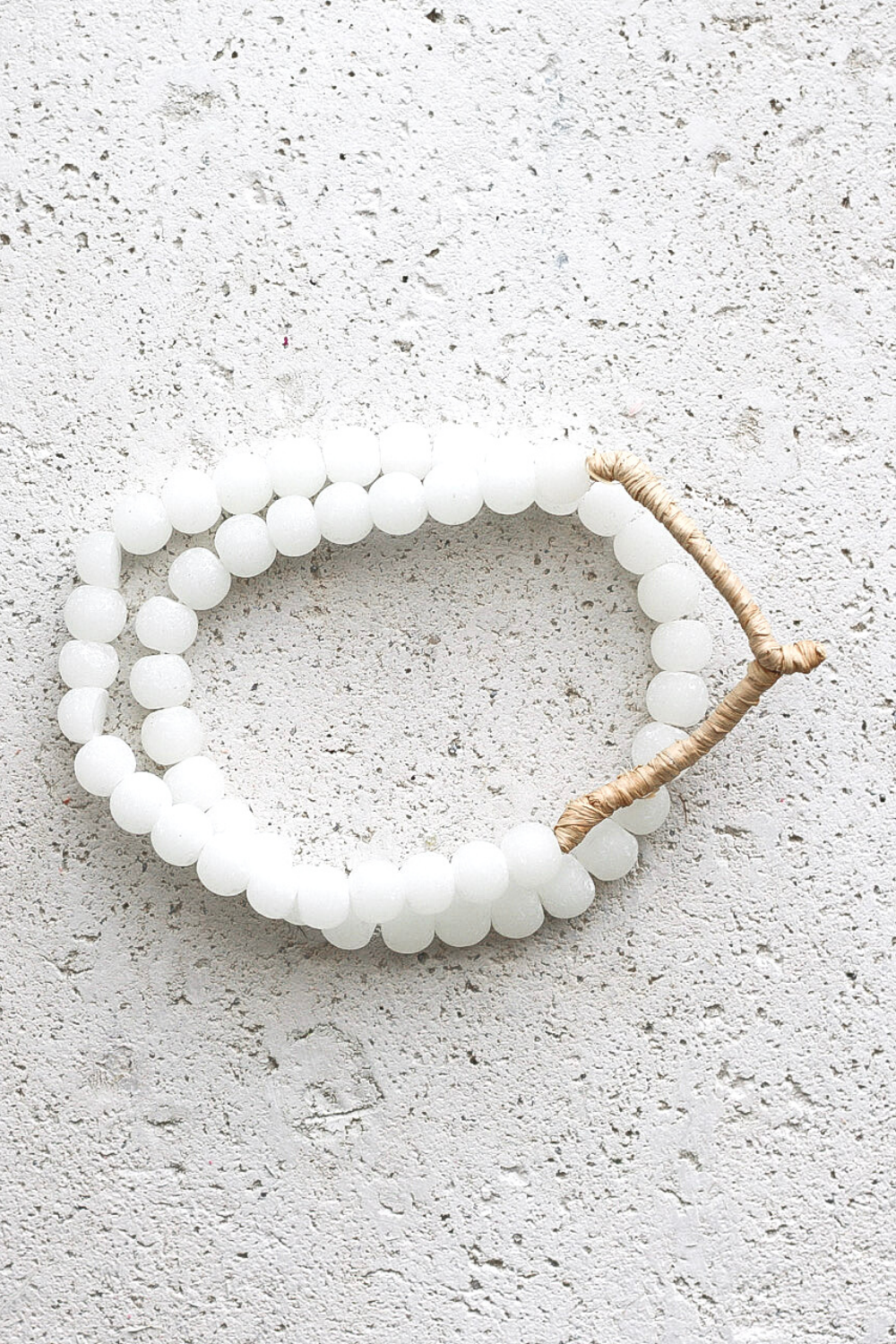 Recycled Glass Boho Beads Frosted White - Luxe B Co