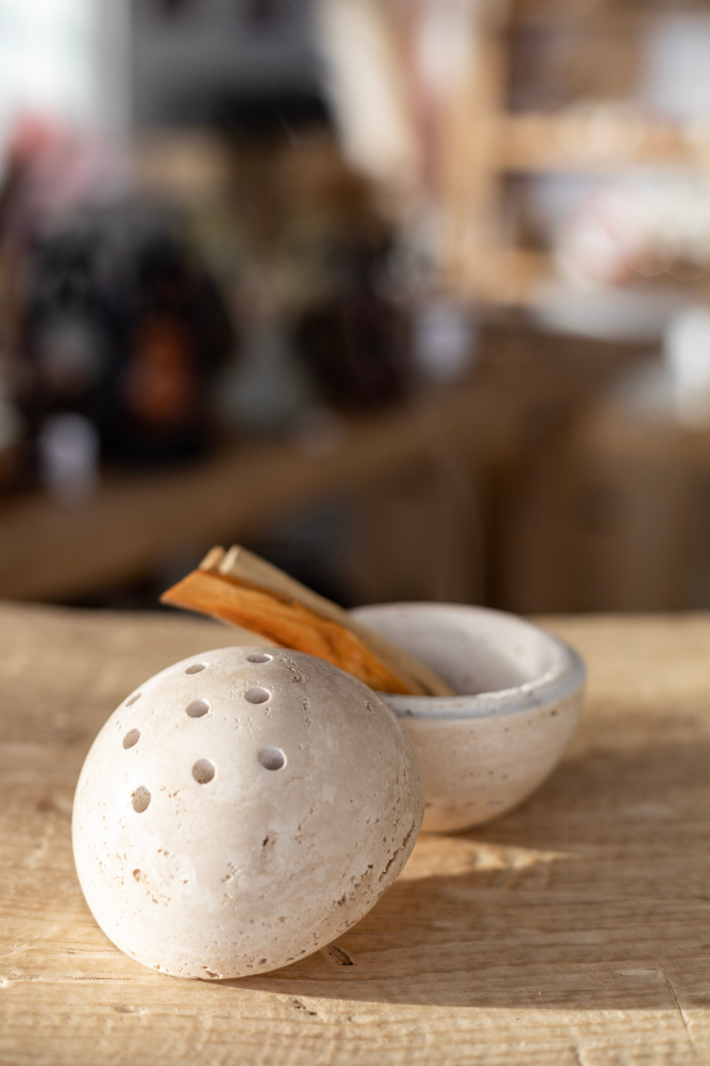 Travertine Incense Burner Dome - Luxe B Co