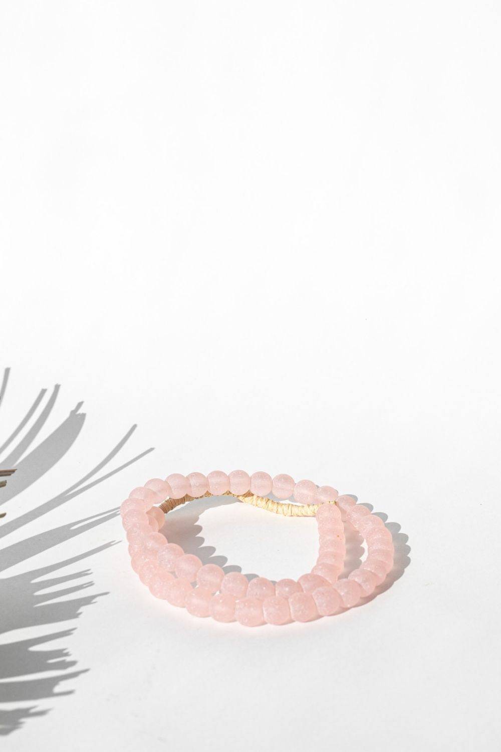 Recycled Glass Boho Beads Light Pink | By Luxe B Co.