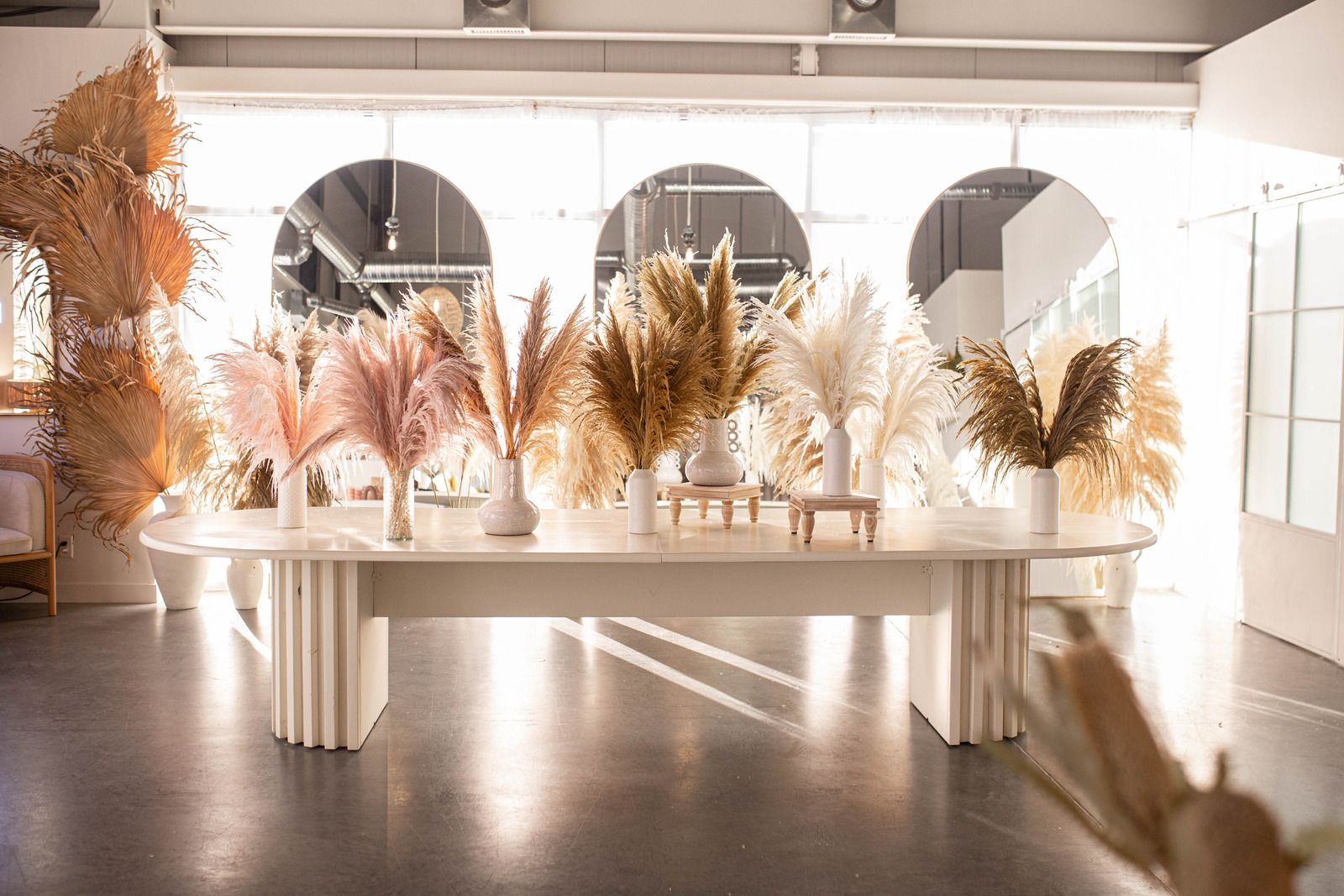 Luxe b pampas grass carries many varieties of natural and coloured dried pampas grass