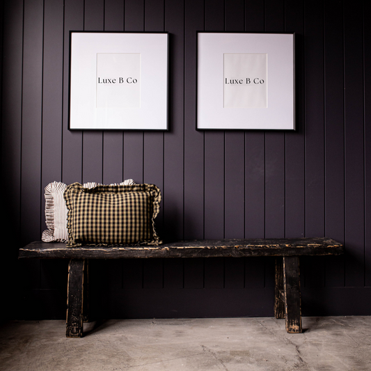 Beirut Elm Wood Bench Grand Rustic Black | By Luxe B Co.  