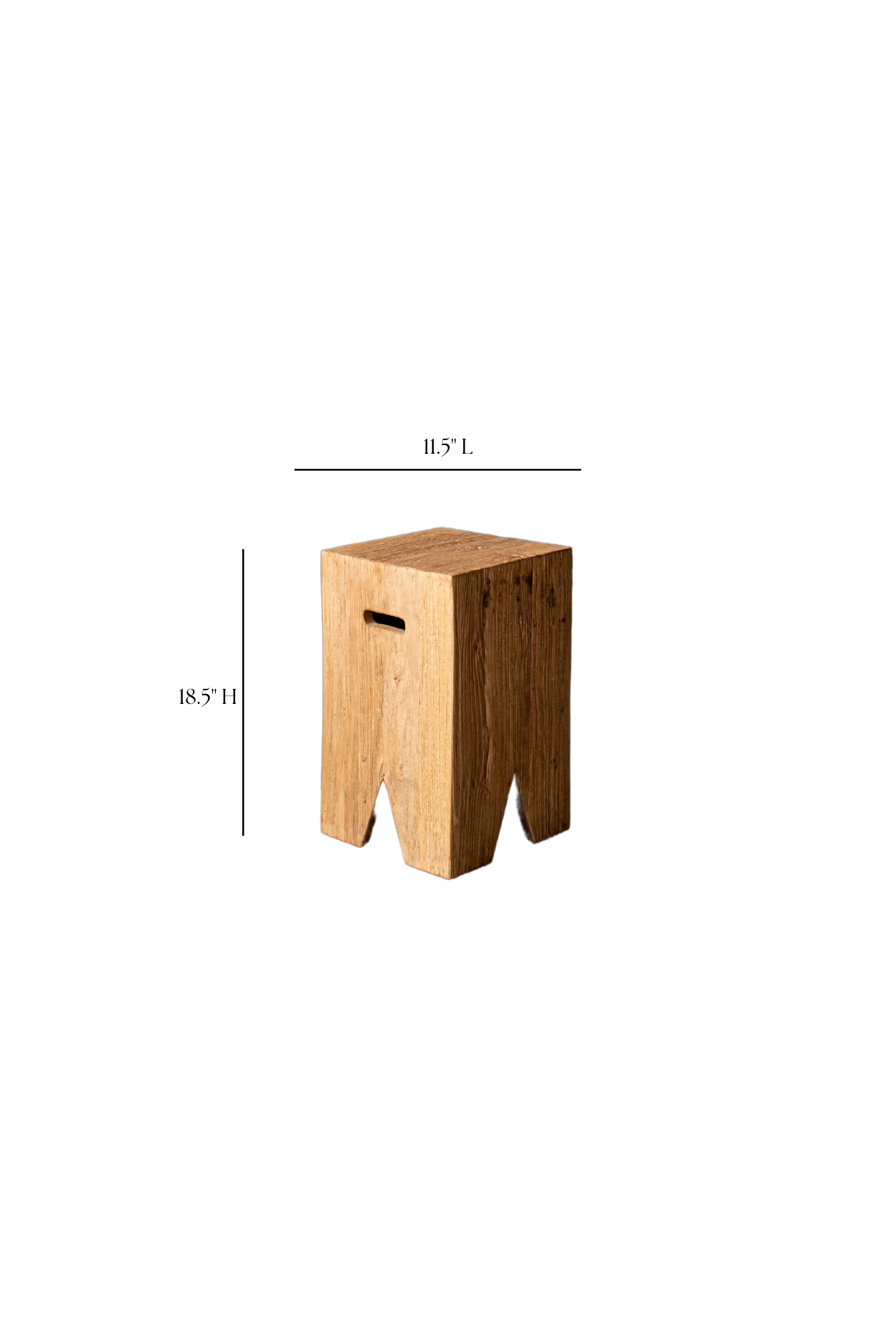 Sierra Reclaimed Elm Wood Stool | By Luxe B Co. 