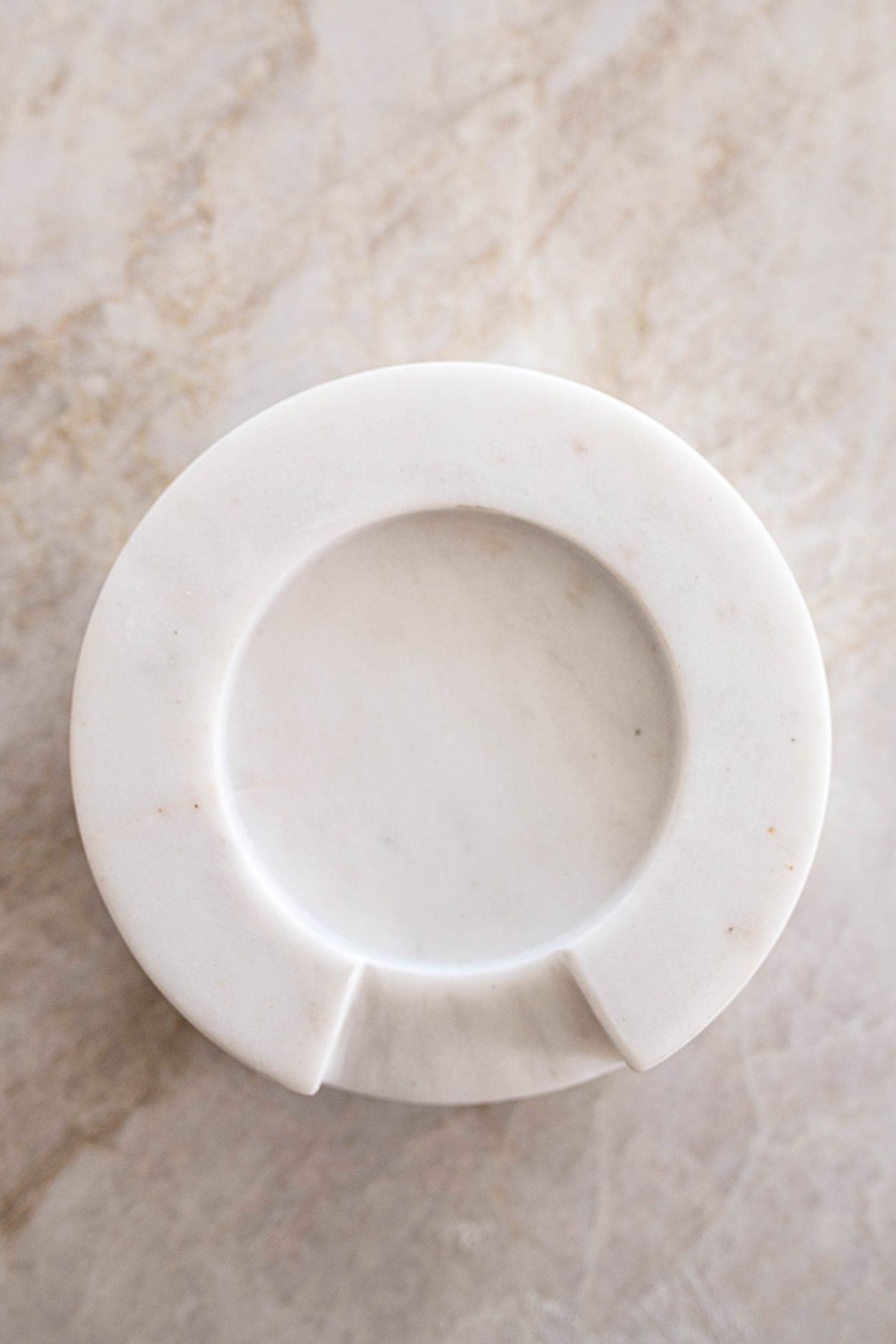 Turned White Marble Round Spoon Rest | By Luxe B Co. 