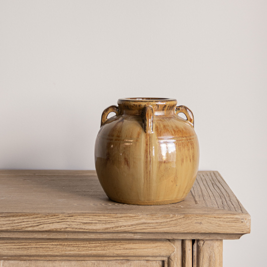 Chevalier Glazed Vase With Handles - Luxe B Co