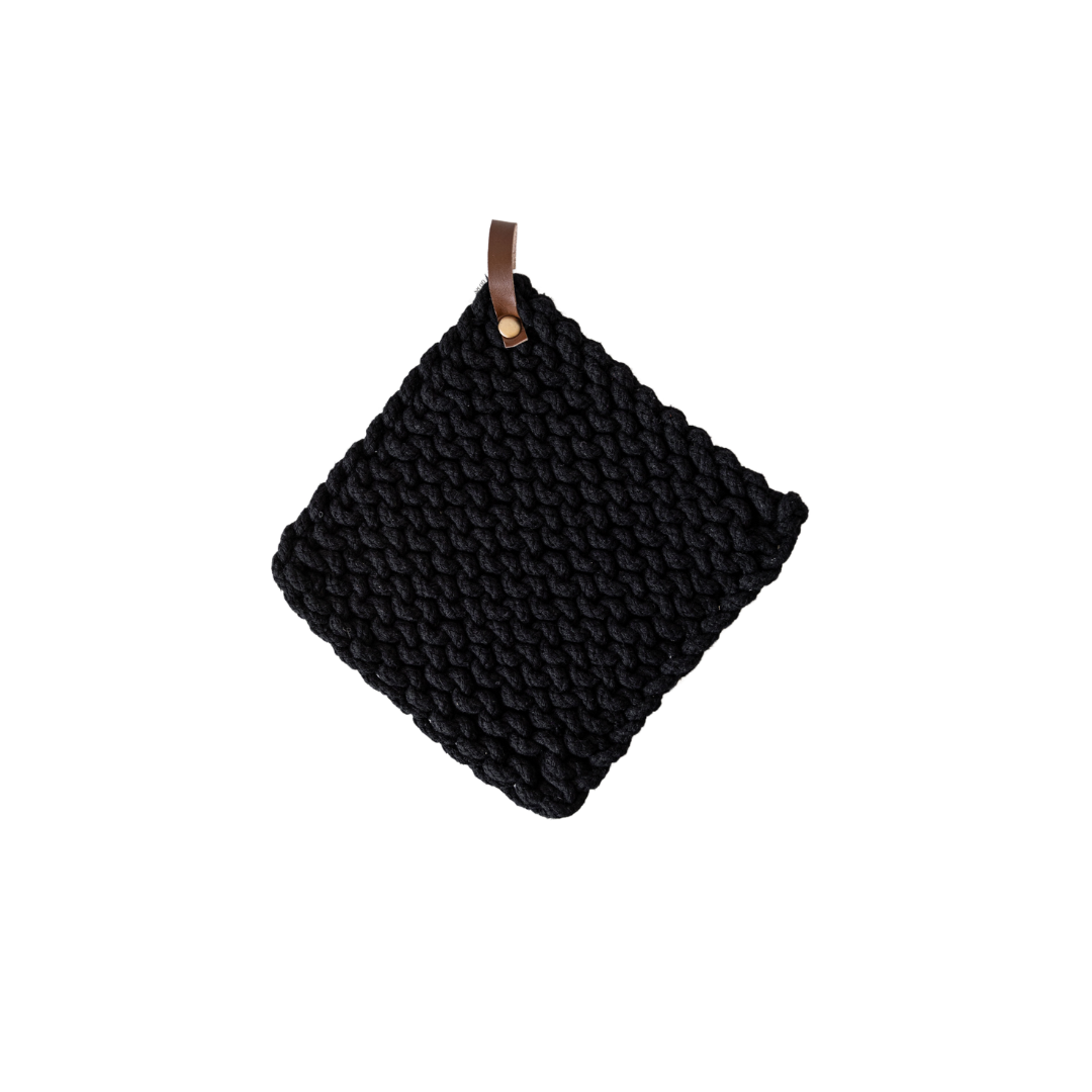 Black Knitted Pot Holder - Luxe B Co