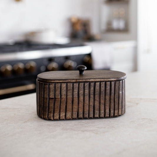 Fluted Mango Wood Box | By Luxe B Co. 