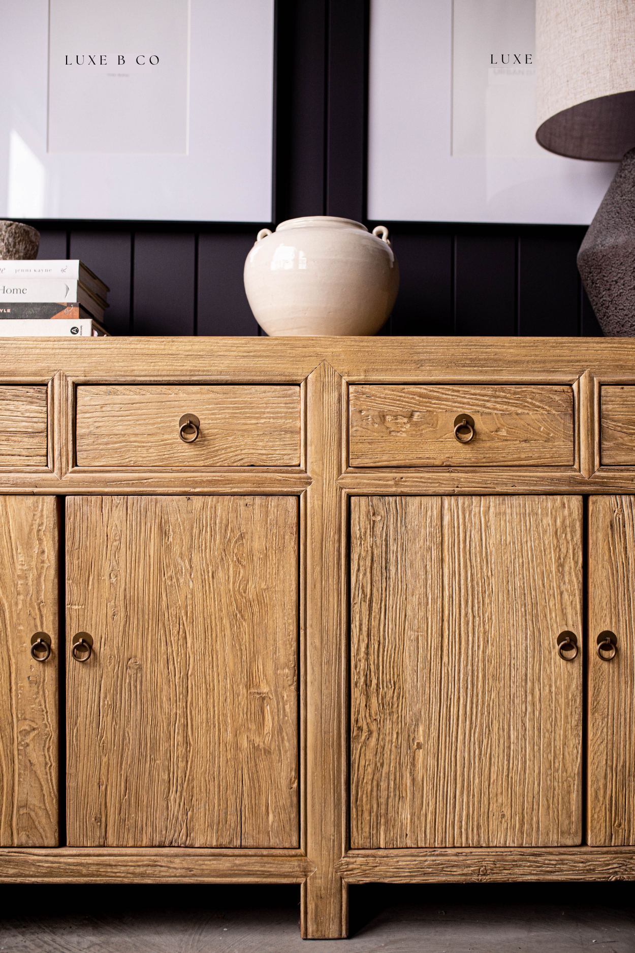 El Dorado Reclaimed Elm Wood Console | By Luxe B Co. 