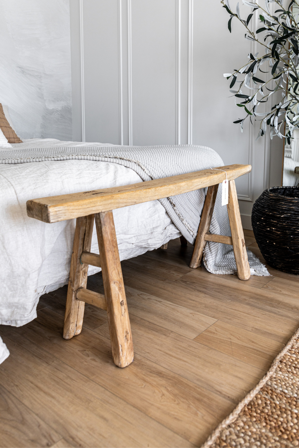 Vintage Skinny Wood Bench - Luxe B Co