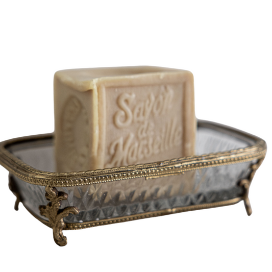 Antique Inspired Metal Footed Soap Dish