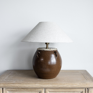 Glazed Handled Pot Table Lamp - Luxe B Co
