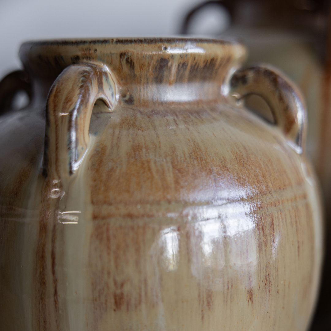 Chevalier Glazed Vase With Handles - Luxe B Co