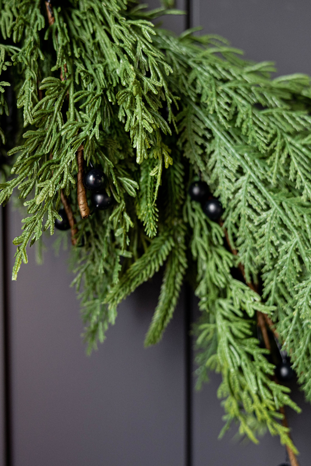 Navy Plum Berry Norfolk Cypress Real Touch Garland - 15 Ft - Luxe B Co