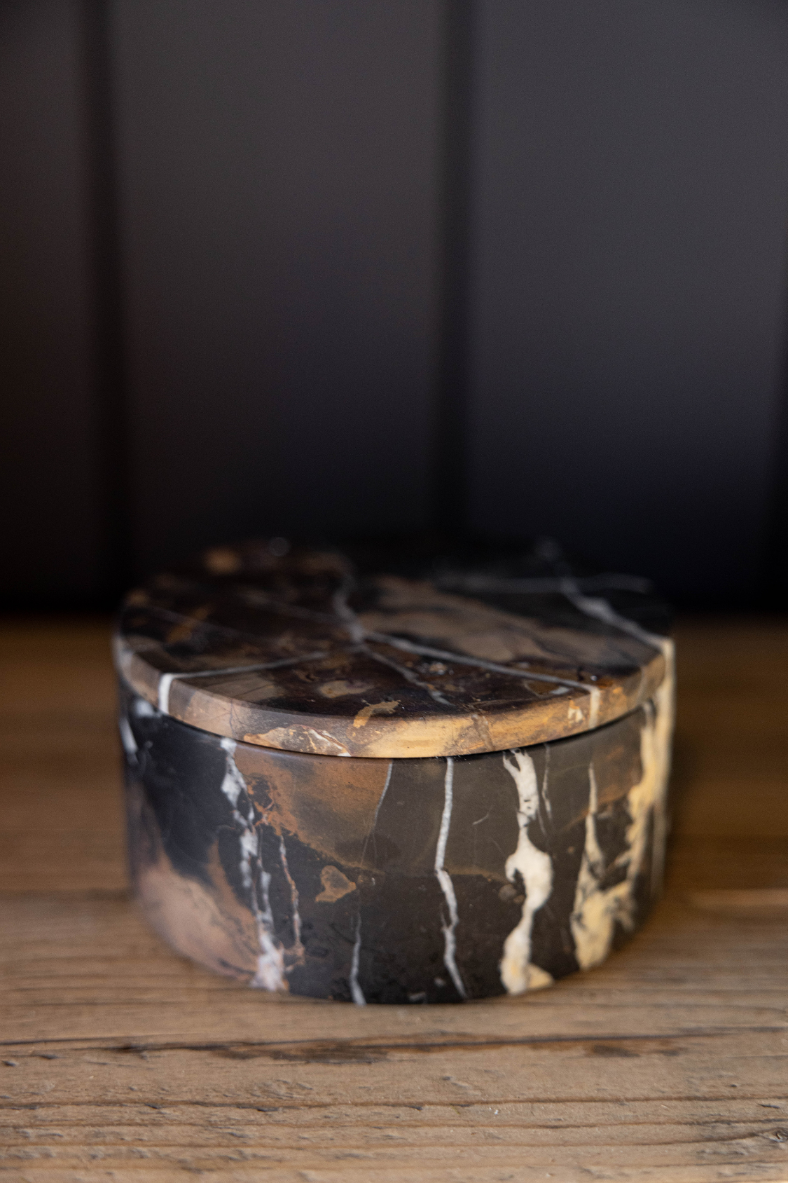 Black & Gold Lidded Marble Dish | By Luxe B Co.