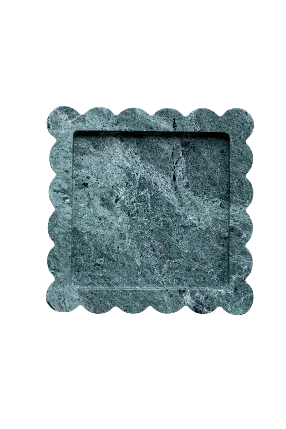 Green Marble Scalloped Tray - Luxe B Co