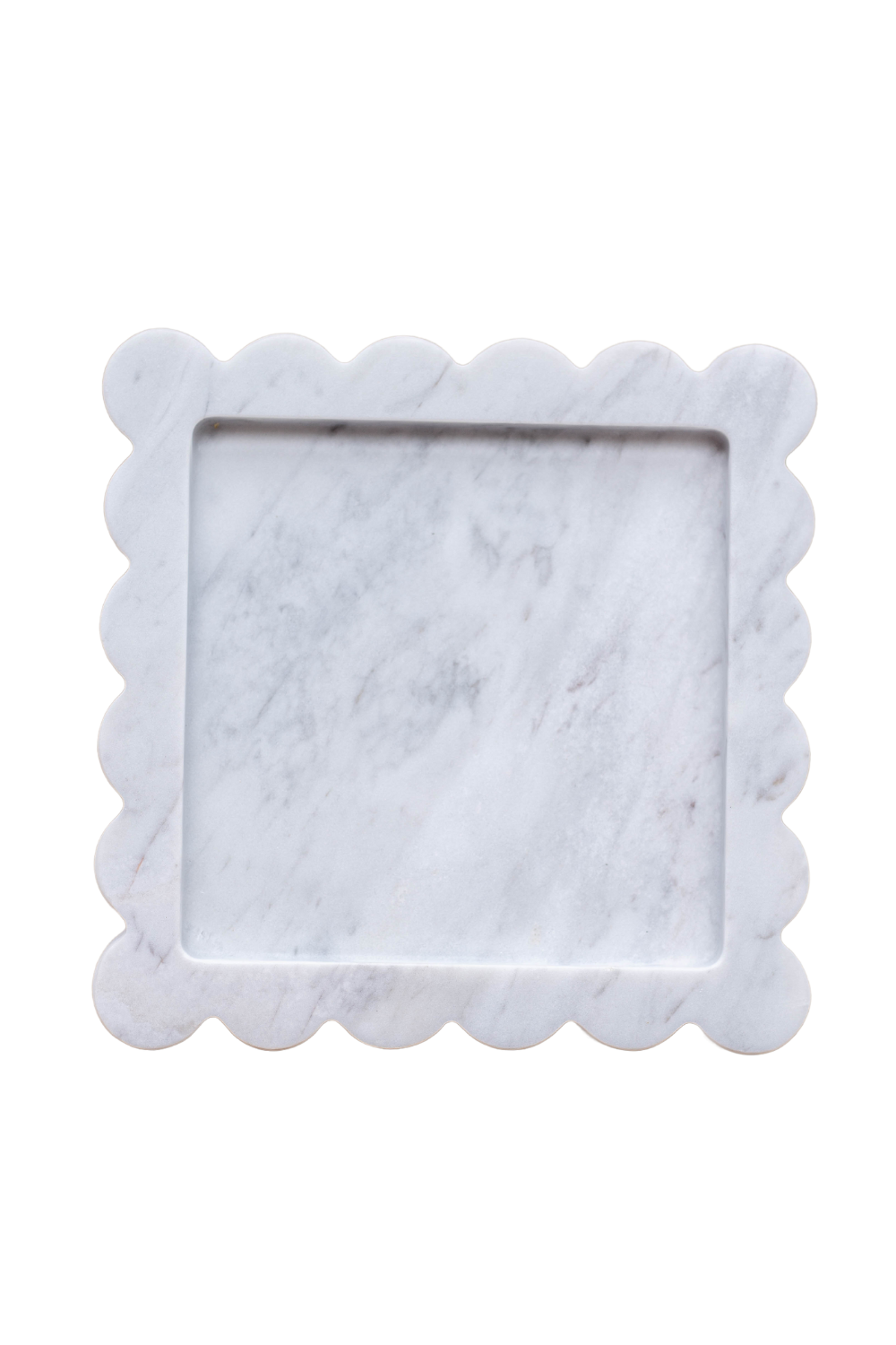 White Marble Scalloped Tray - Luxe B Co