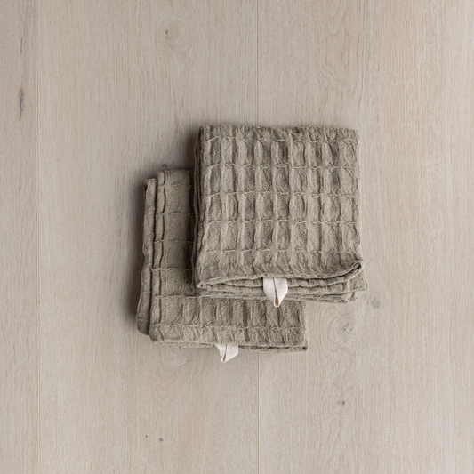Waffle Hand Towel Light Green - Luxe B Co