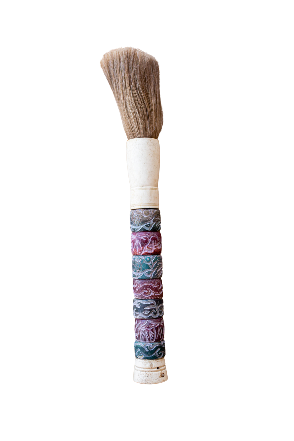 Natural Bone Calligraphy Paint Brush Vintage Plum/ Turquoise - Luxe B Co