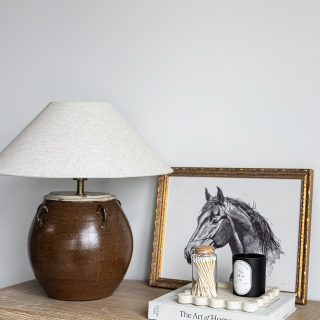 Glazed Handled Pot Table Lamp - Luxe B Co