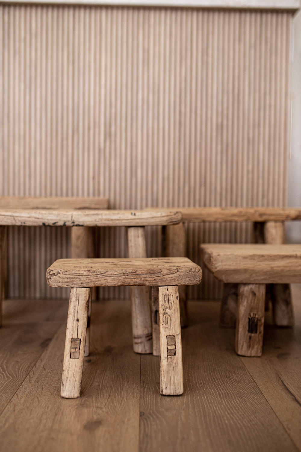 Vintage Small Wooden Stool | By Luxe B Co.