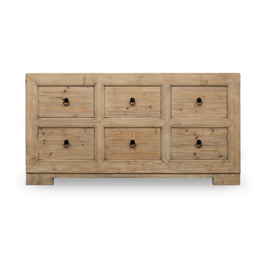 Ojai Reclaimed Wood Six Drawer Console - Luxe B Co