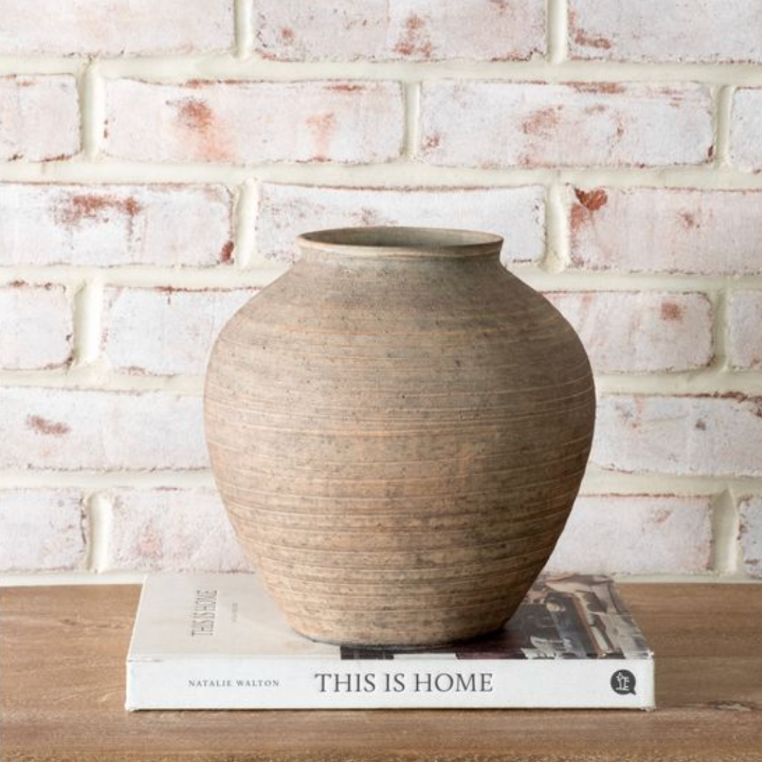 Natural Stripe Plum Vase - Luxe B Co