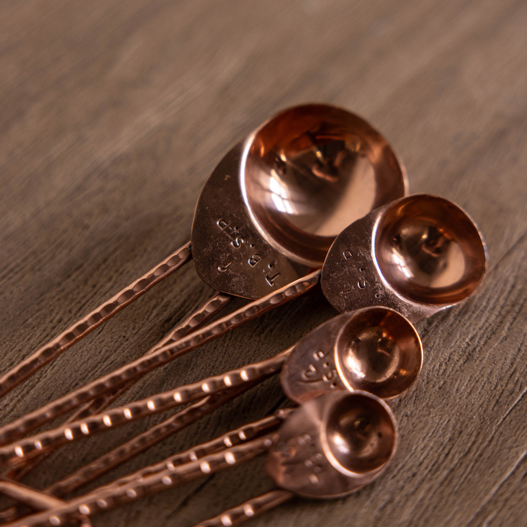Copper Hammered Measuring Spoons - Luxe B Co