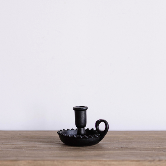 Scalloped Black Iron Candle Holder - Luxe B Co