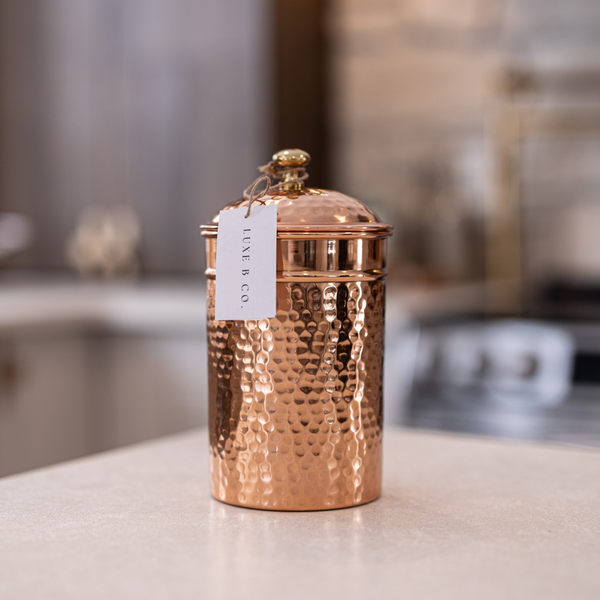 バーベキュー・調理用品 Copper CB Canister by nerudesignworks Copper Hammered Canister | By Luxe B Co.