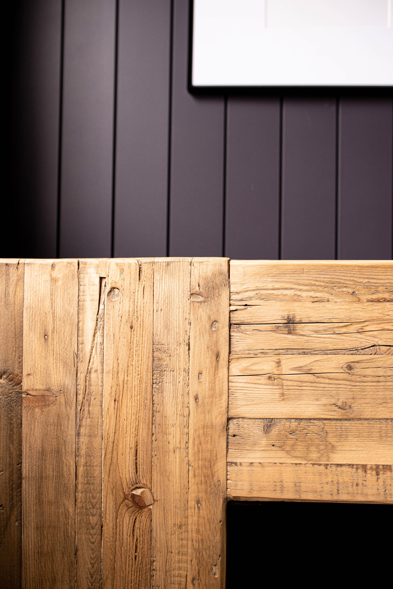 English Beam Reclaimed Elm Wood Console Table | By Luxe B Co. 