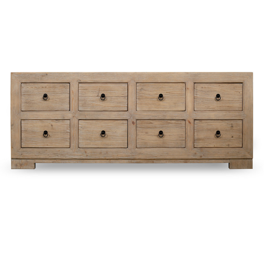 Ojai Reclaimed Wood Eight Drawer Console - Luxe B Co