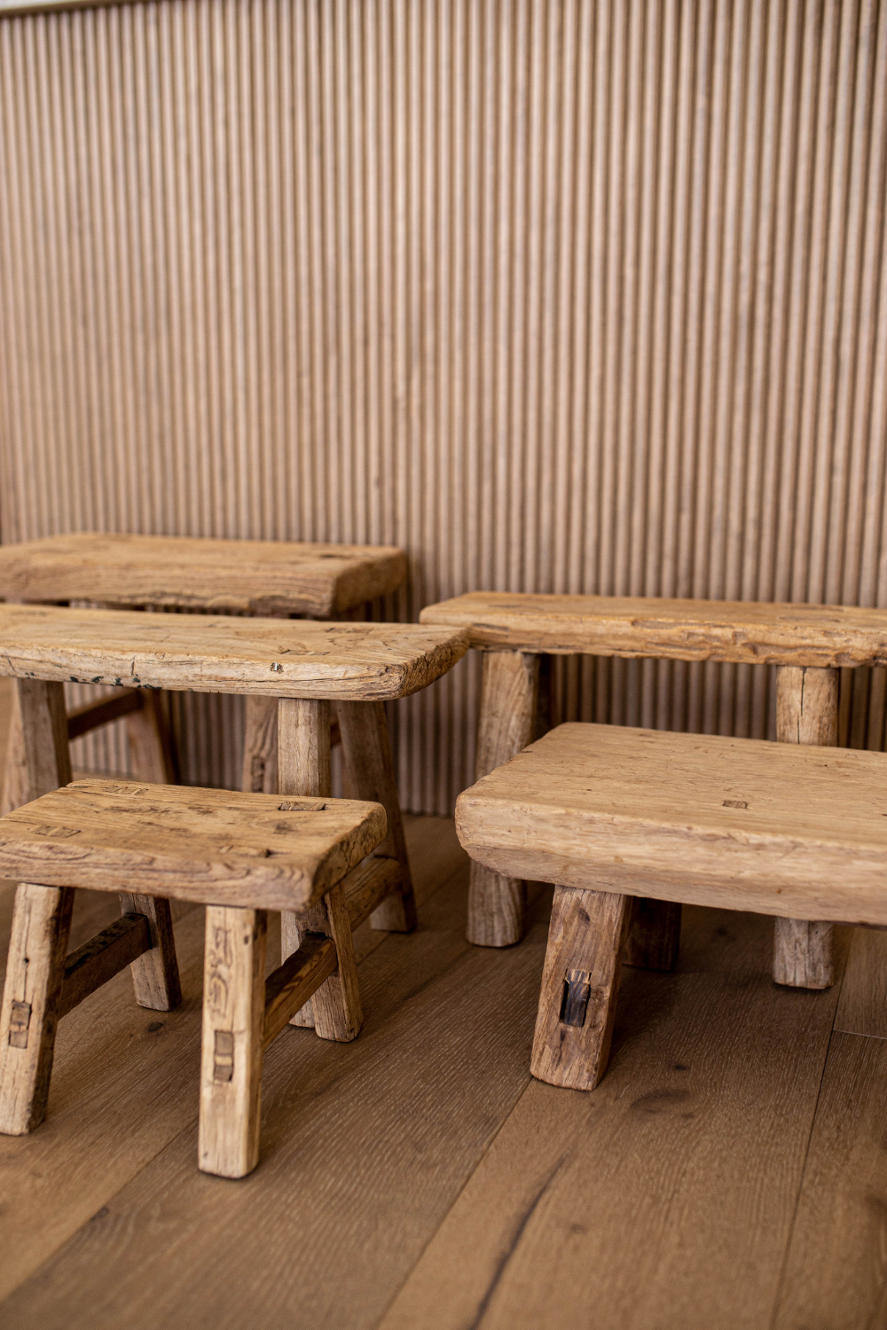 Vintage Small Wooden Stool | By Luxe B Co.