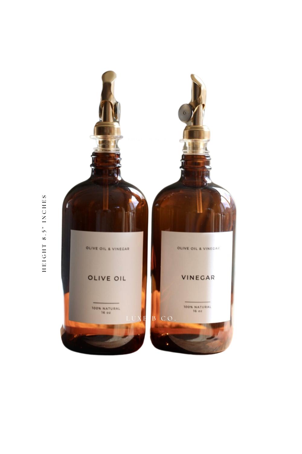 Olive & Vinegar Glass Amber Bottles - Luxe B Co