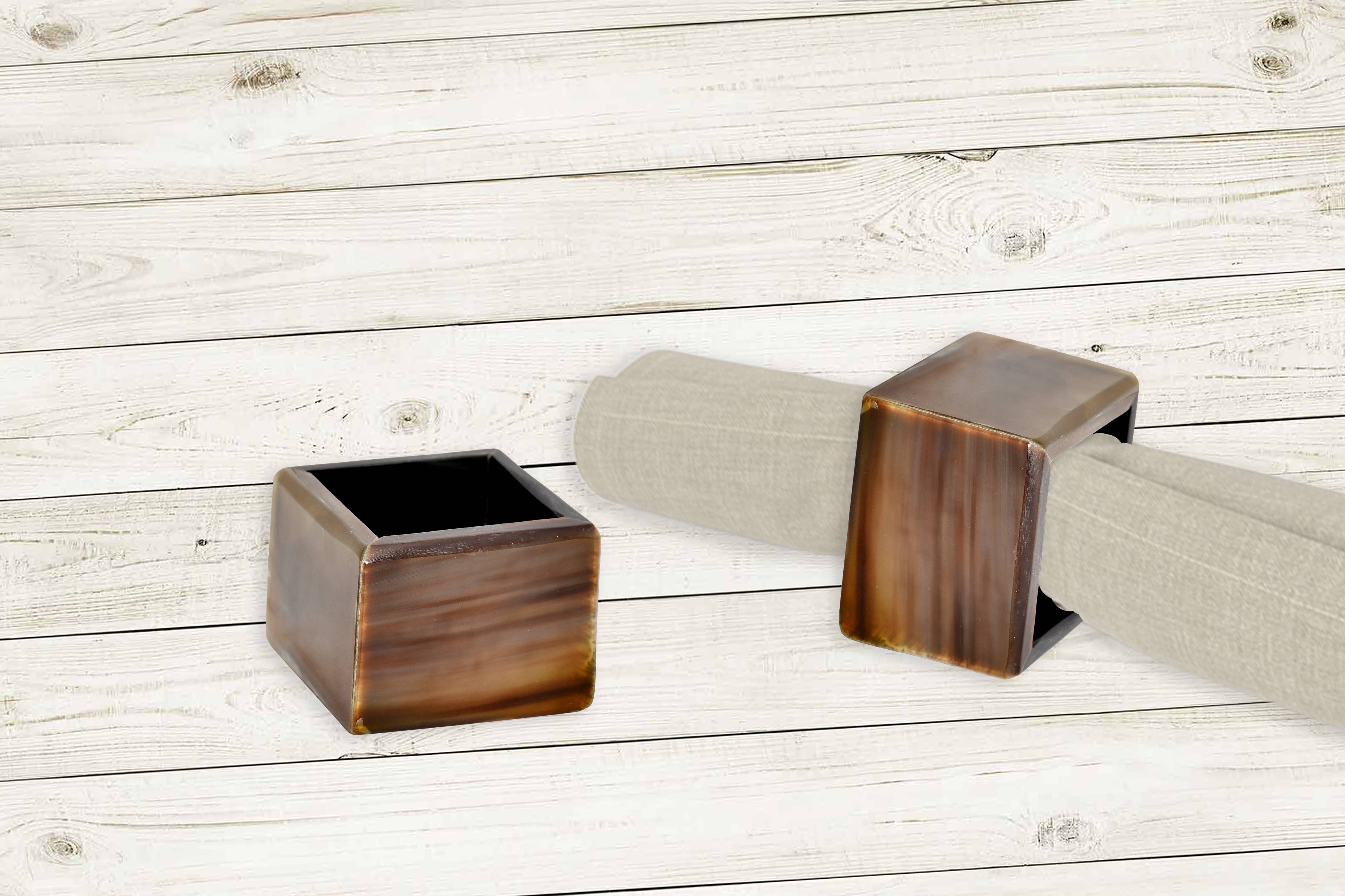 Horn Square Napkin Ring (4pc)