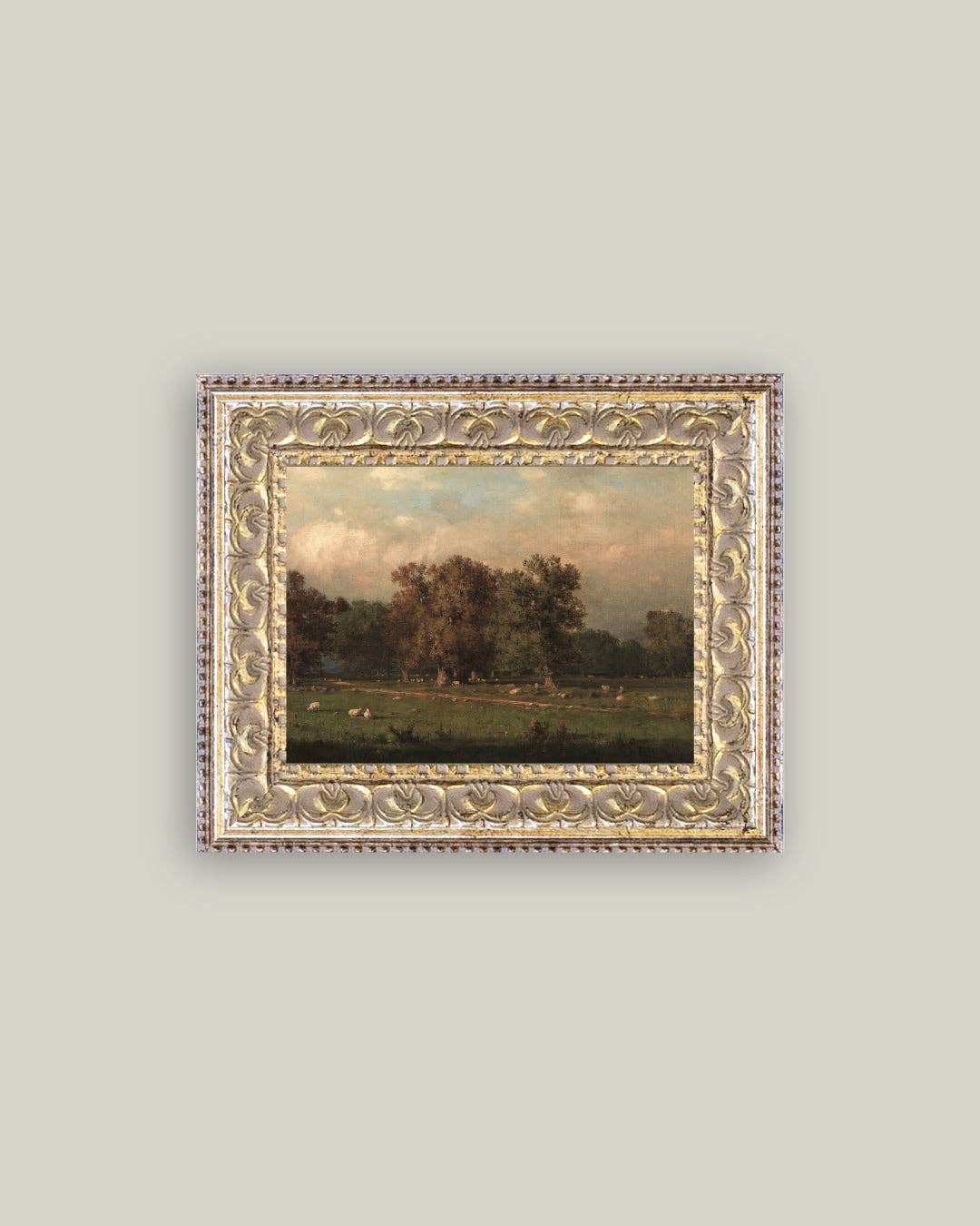 Sheep Farm Framed Antique Art