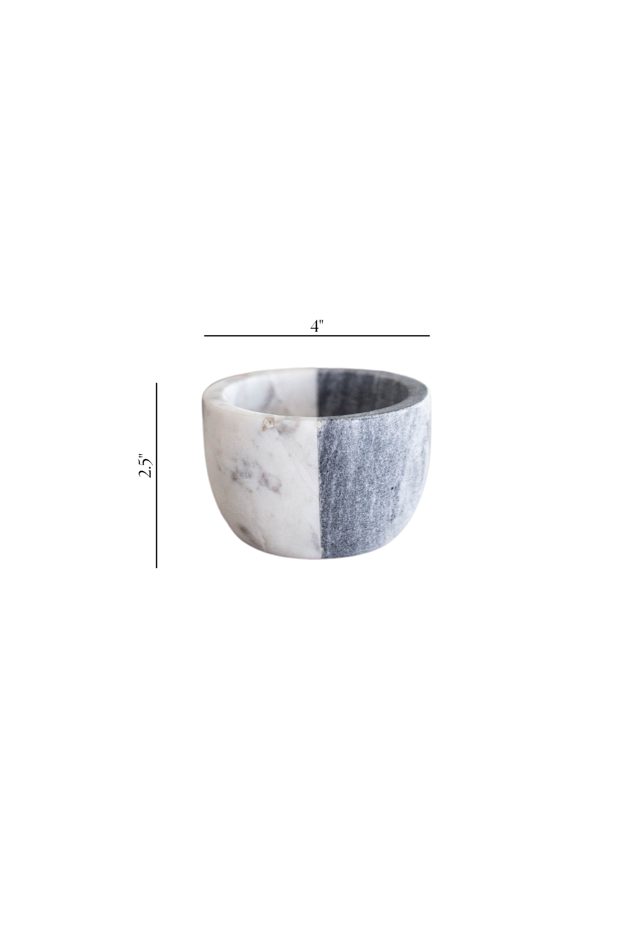 White & Grey Marble Color Block Bowl | By Luxe B Co. 